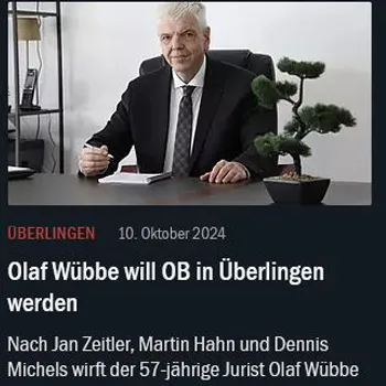 Olaf Wübbe will OB in Überlingen werden